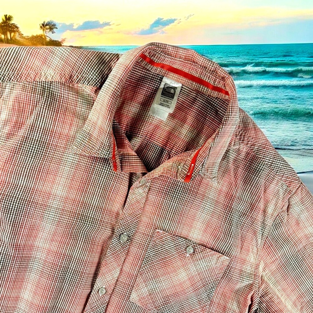 The North Face Shirt Men XL Orange Gorpcore Trail Cargo Tech Short Sleeve